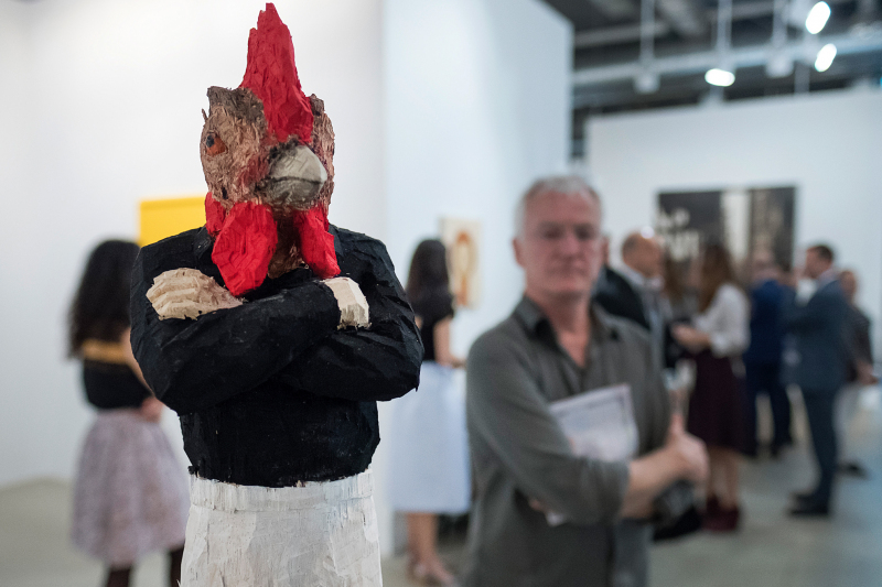 Cock (2016) von Stephan Balkenhol an der Art Basel am 14. Juni 2016. © KEYSTONE/Georgios Kefalas
