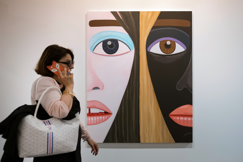 Split Infinitive (2016) von Brian Calvin an der Art Basel, am 14. Juni 2016. © KEYSTONE/Georgios Kefalas