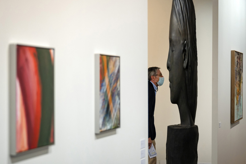 JJulia (2019) von Jaume Plensa an der Art Basel, am 22. September 2021. © KEYSTONE/Georgios Kefalas