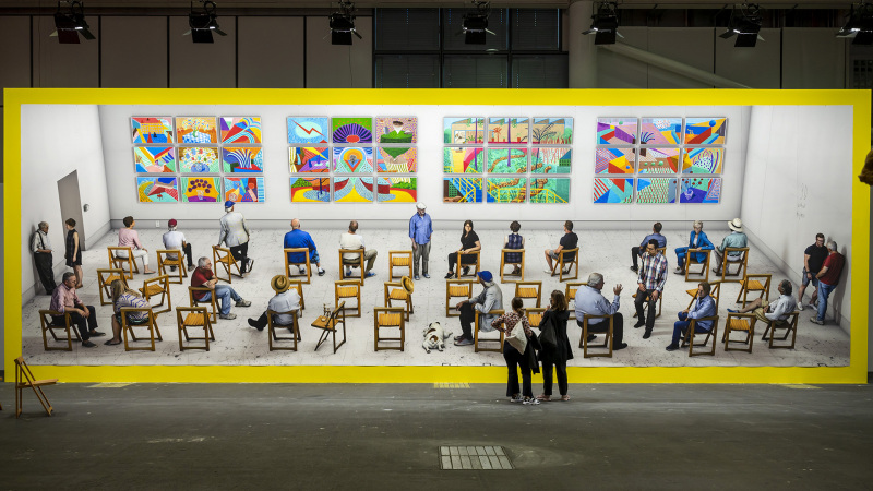 Pictures at an Exhibition (2018/2021) von  David Hockney an der Art Unlimited Basel, am 21. September 2021. © KEYSTONE/Georgios Kefalas
