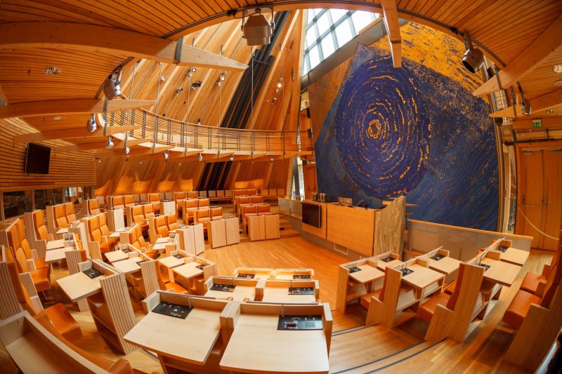 Das Gebaeude des norwegischen Parlaments (Sameting) in Karasjok, Lappland, Norwegen, 30. August 2010. (Foto: Georgios Kefalas)