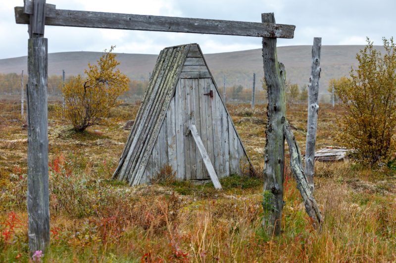 Gelaende der Rentierkoppeln (Erotusaita) fuer die Rentierscheidung bei Karigasniemi, Lappland, Finnland, 28. August 2010. (Foto: Georgios Kefalas)